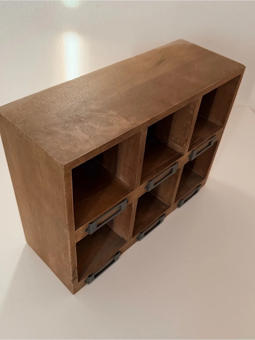 Rustic Wooden 6-Cubby Organizer - Brown
